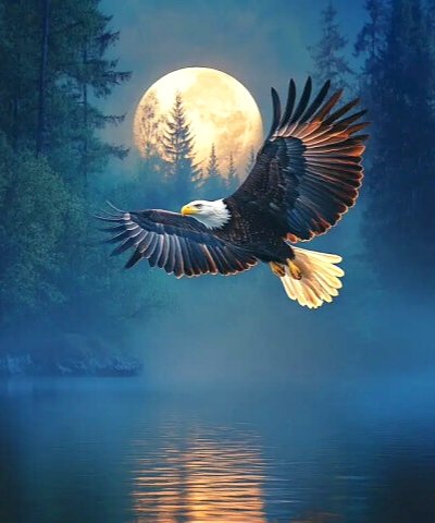 Орёл - ночь, птицы, озеро - оригинал