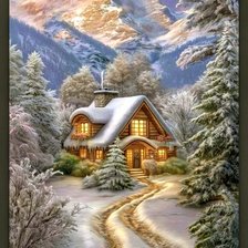 Схема вышивки «Горы»