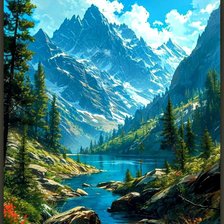 Схема вышивки «Горы»