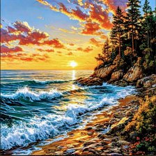 Схема вышивки «Море»