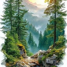 Схема вышивки «Лес»