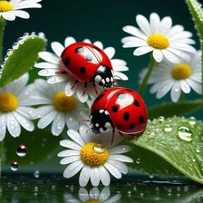 Схема вышивки «Божие коровки»