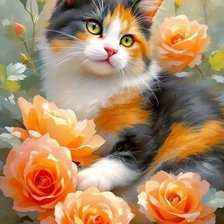 Схема вышивки «Котик»