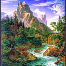 Схема вышивки «Горы»