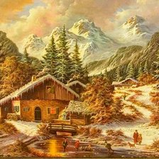 Схема вышивки «Горы»