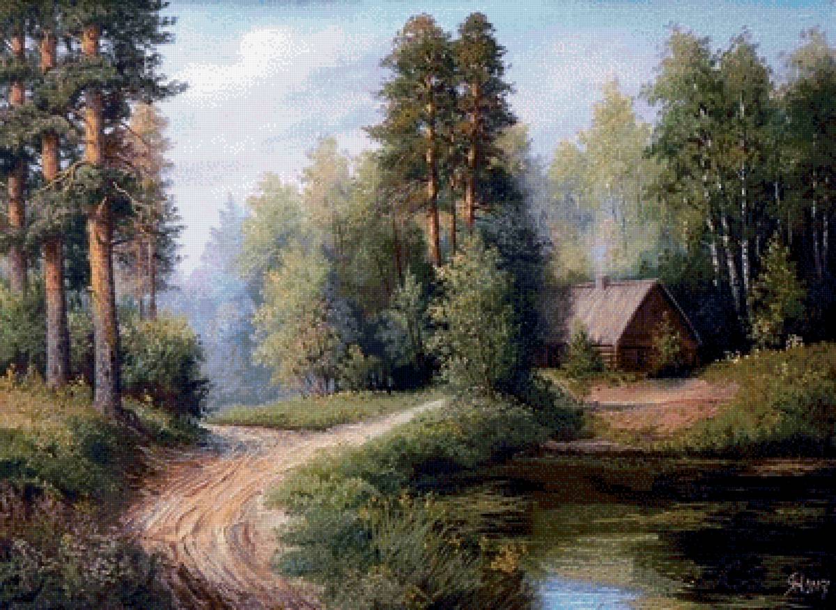 Лесная тропа. Геннадий Янулевич - русские художники - предпросмотр