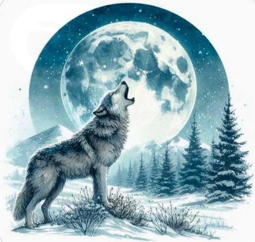 Просто одинокая волчица... - арт - оригинал