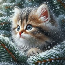 Схема вышивки «котенок»