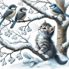 Схема вышивки «котенок»