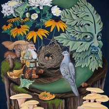 Схема вышивки «осенний  месяц»