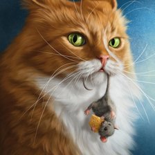 Схема вышивки «Рыжий кот»