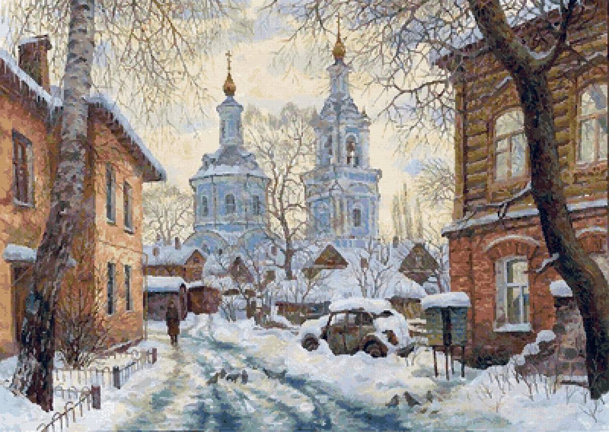 №2865021 - пейзаж, зима, золотарев, городской пейзаж - предпросмотр