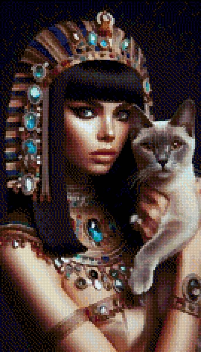 Египтянка - женщина, кот - предпросмотр