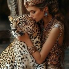 Схема вышивки «Укротительница леопарда»