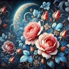 Схема вышивки «Blue moon»