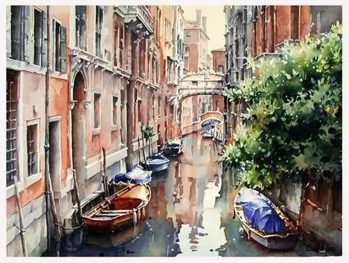 Кристиан Гранью_2 - картина, пейзаж, акварель, венеция - оригинал