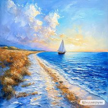 Схема вышивки «Море, парус»