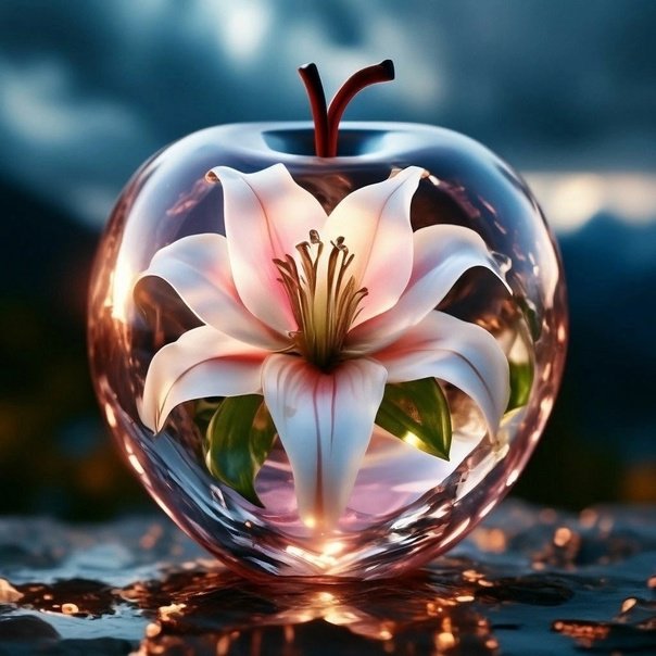 яблоко - фэнтези, яблоко, цветок - оригинал