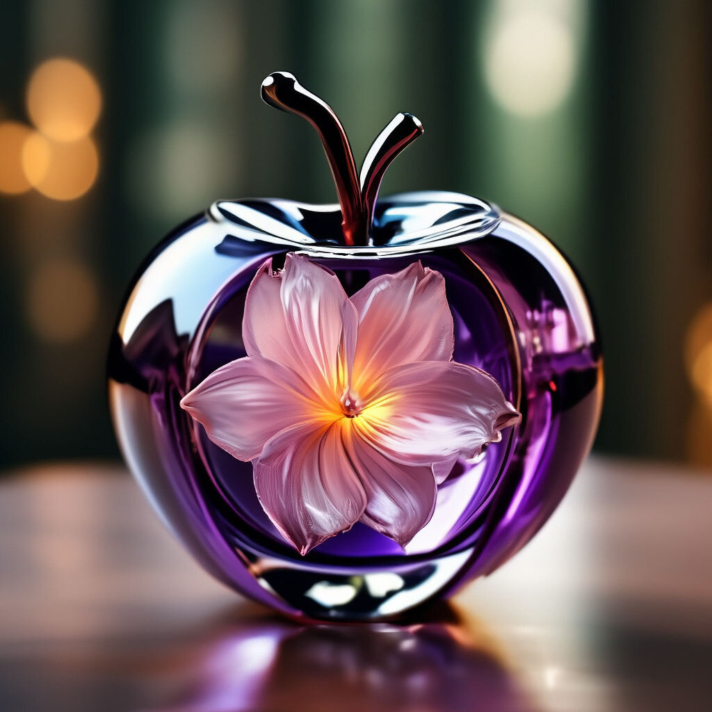 картина - яблоко, цветок, фэнтези, натюрморт - оригинал