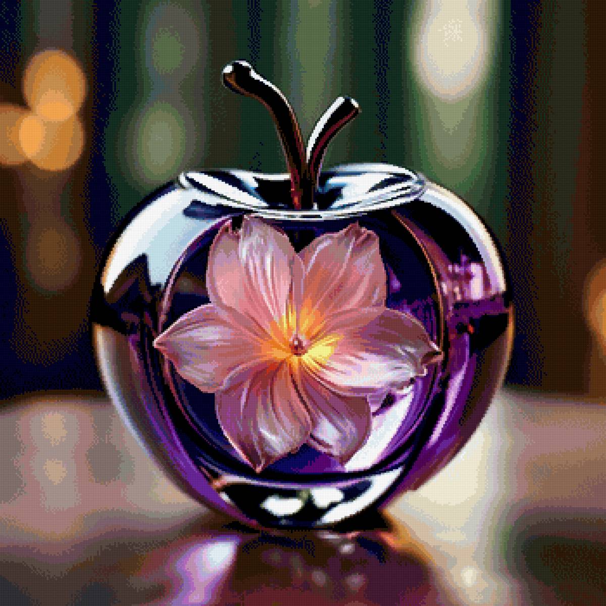 картина - яблоко, цветок, натюрморт, фэнтези - предпросмотр