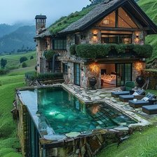 Схема вышивки «Дом в горах»