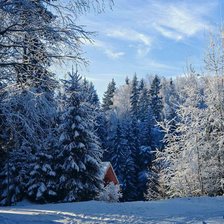 Схема вышивки «Домик в лесу»