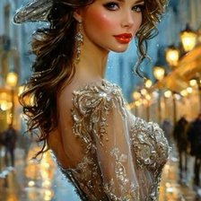 Схема вышивки «Девушка»