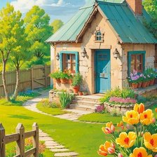 Схема вышивки «дом»