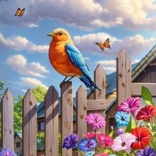 Схема вышивки «птица»