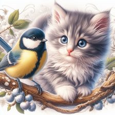 Схема вышивки «котенок»