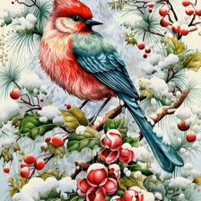 Схема вышивки «птица»