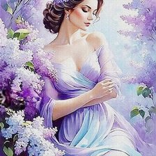 Схема вышивки «Дама»