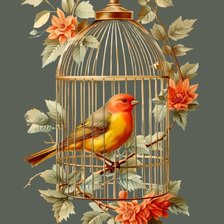 Схема вышивки «птица»