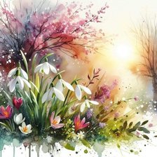 Схема вышивки «Подснежники»