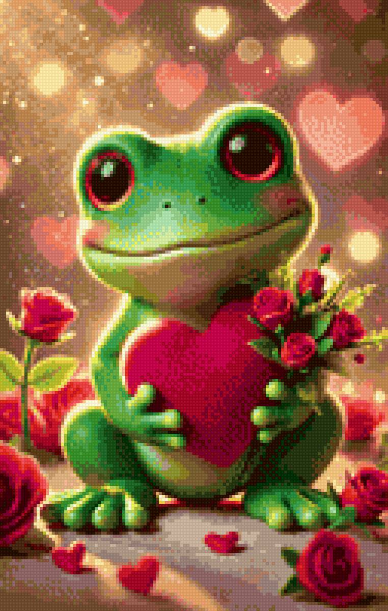 Happy Frog - лягух, frog, лягушка, heart holiday. - предпросмотр