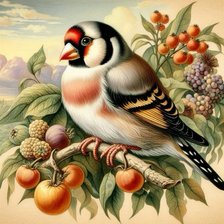 Схема вышивки «щегол»