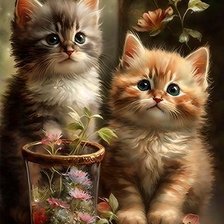 Схема вышивки «котята»