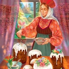 Схема вышивки «Русские праздники. Пасха.»