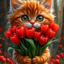 Схема вышивки «котенок»