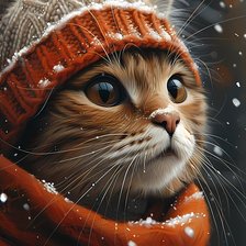 Схема вышивки «kittenwithsnow»