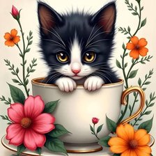 Схема вышивки «котенок»