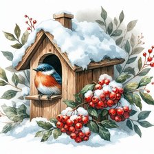 Схема вышивки «птица»