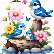 Схема вышивки «птицы»