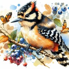 Схема вышивки «дятел»