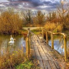 Схема вышивки «Старый мост»