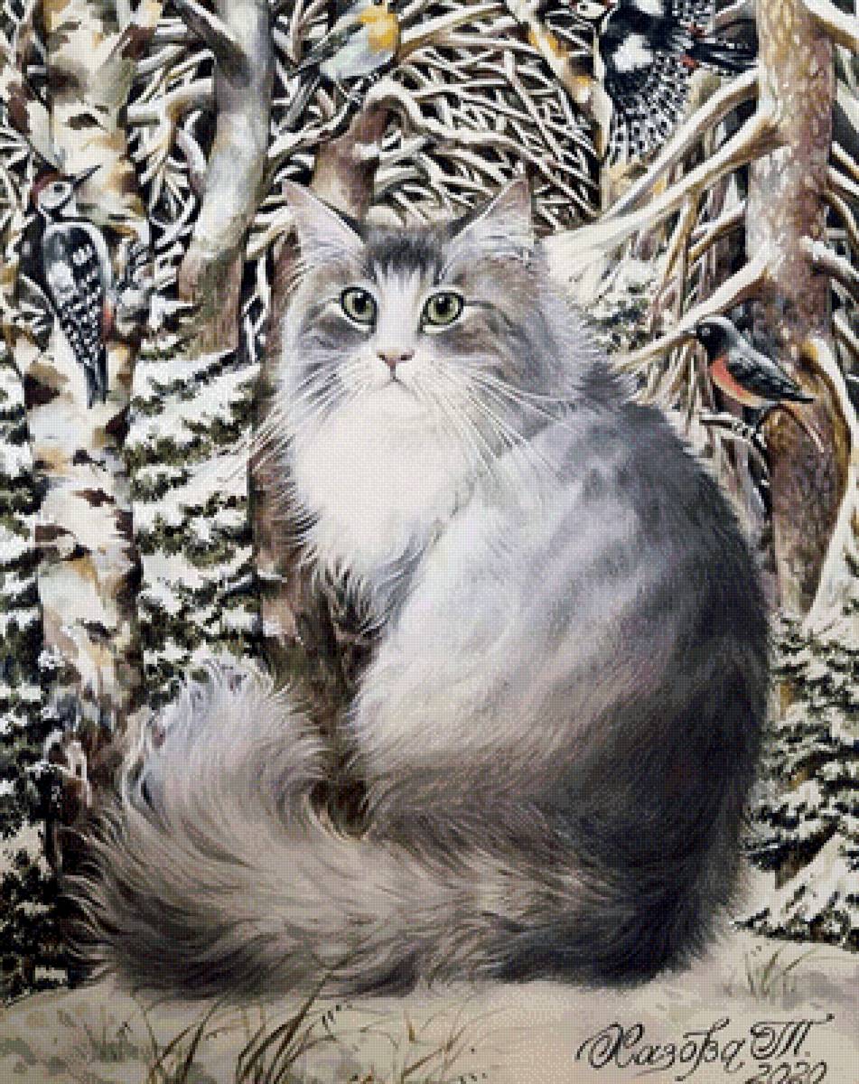 Кот. Татьяна Хазова - русские художники - предпросмотр