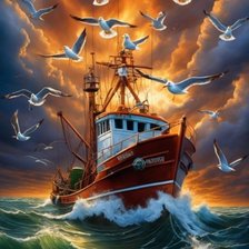 Схема вышивки «Корабль»