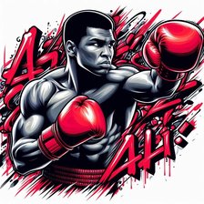 Схема вышивки «Мухамед Али. Бокс. Мотивация.»