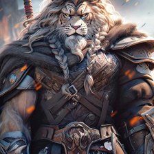 Схема вышивки «Лев-воин.»