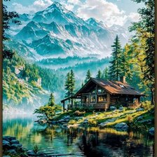 Схема вышивки «горы»